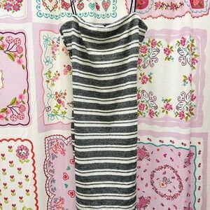 Akira black & grey striped bodycon mini dress